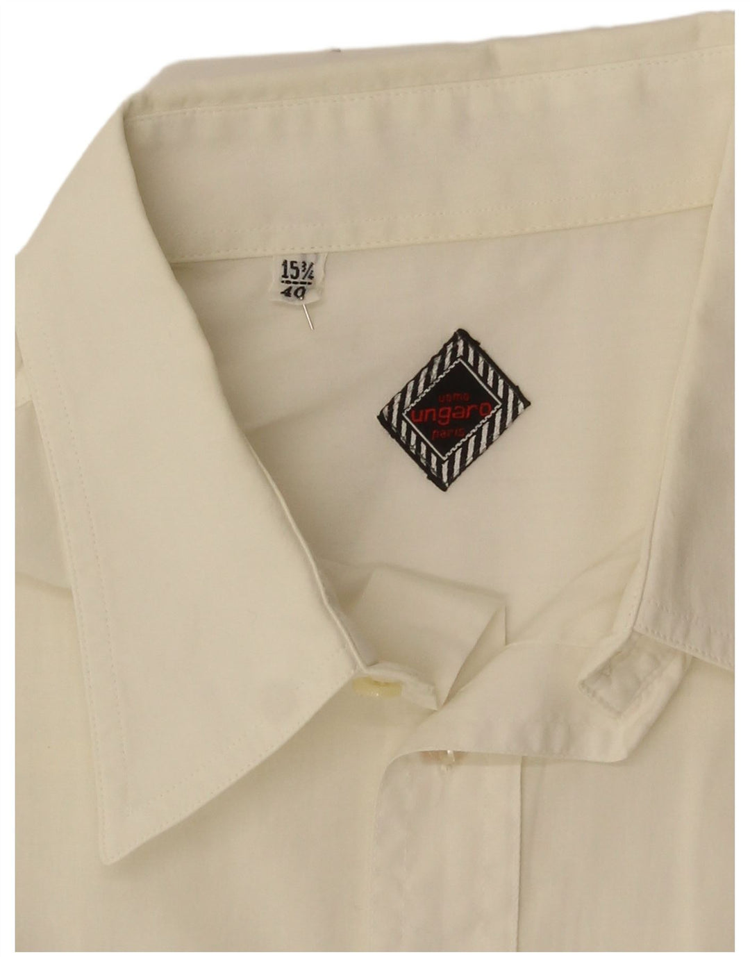 Ungaro Mens Short Sleeve Shirt Size 40 15 3/4 Medium White