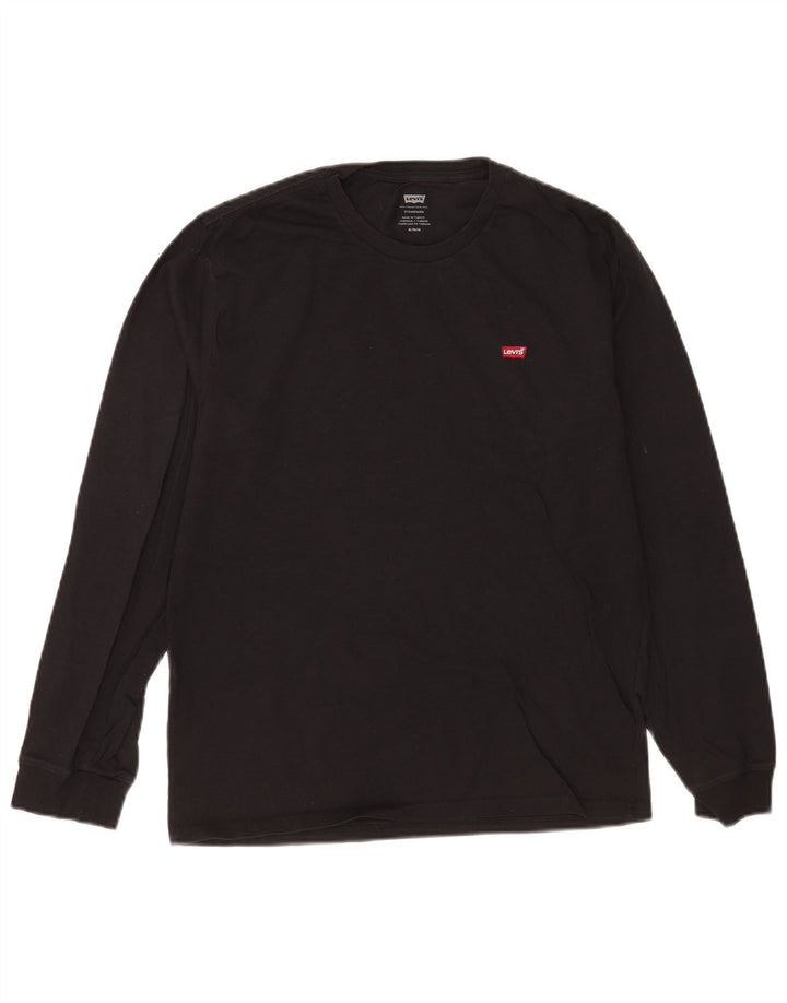 Męski standardowy top Levi's z długim rękawem, średnio czarny, bawełniany