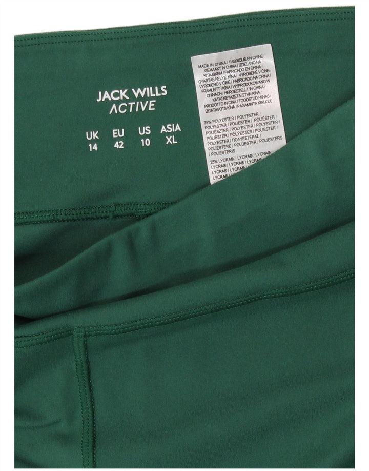 Jack Wills Womens Leggings UK 14 Large Green Polyester