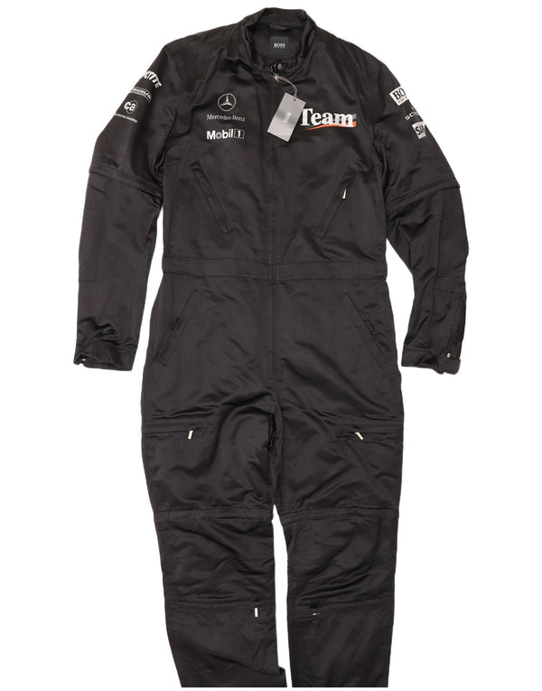 Hugo Boss Mens Formula One Graphic Jumpsuit Size 110 2XL Black Silk Sports