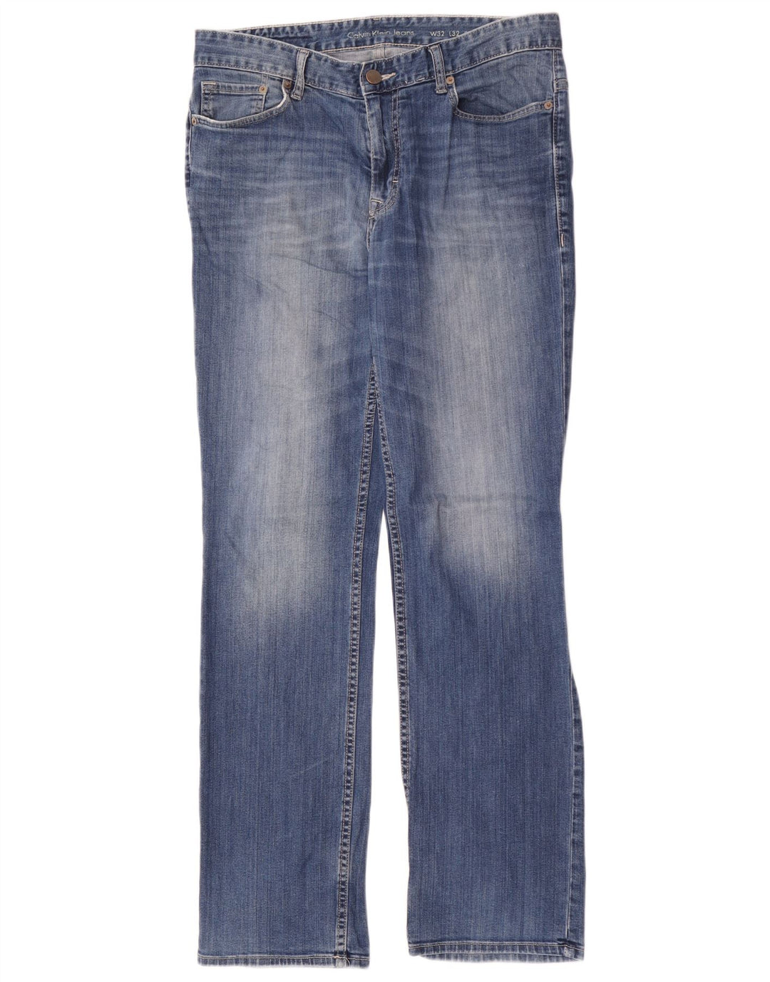 Calvin Klein Mens Straight Jeans W32 L32 Blue Cotton