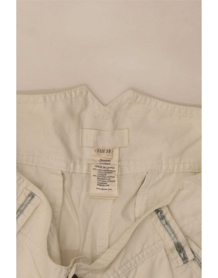 Diesel Womens Hot Pants W28 Medium White Linen