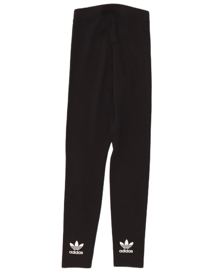 Adidas Womens Graphic Leggings UK 8 Small Black Polyester
