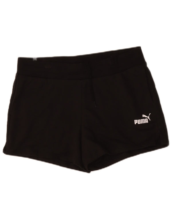 Puma Womens Sport Shorts UK 16 Large Black Cotton