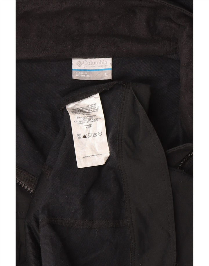 Columbia Womens Hooded Tracksuit Top Jacket UK 14 Large Black Polyester