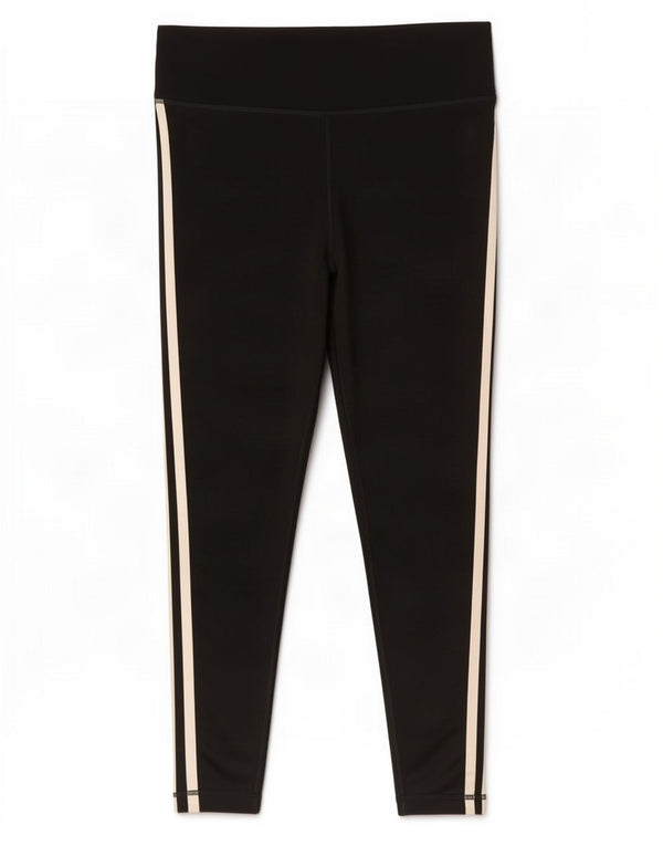 Adidas Womens Tight Fit Crop Leggings UK 16/18 Large Black Polyester