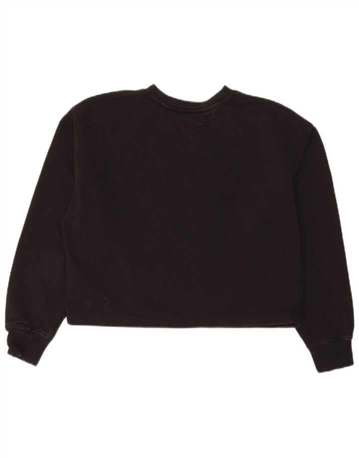 Tommy Hilfiger Womens Graphic Oversized Sweatshirt Jumper UK 10 Small Black