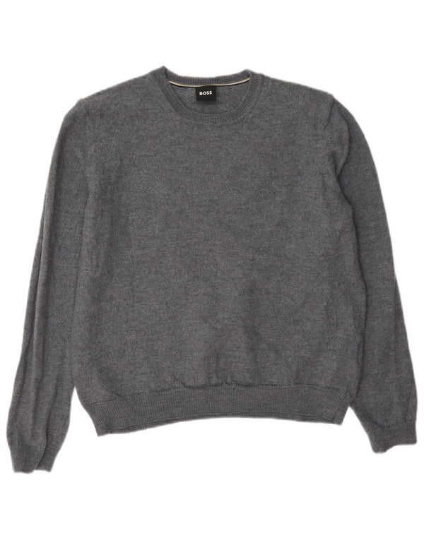 Hugo Boss Dame Jumper Sweater UK 14 Medium Grey Uld