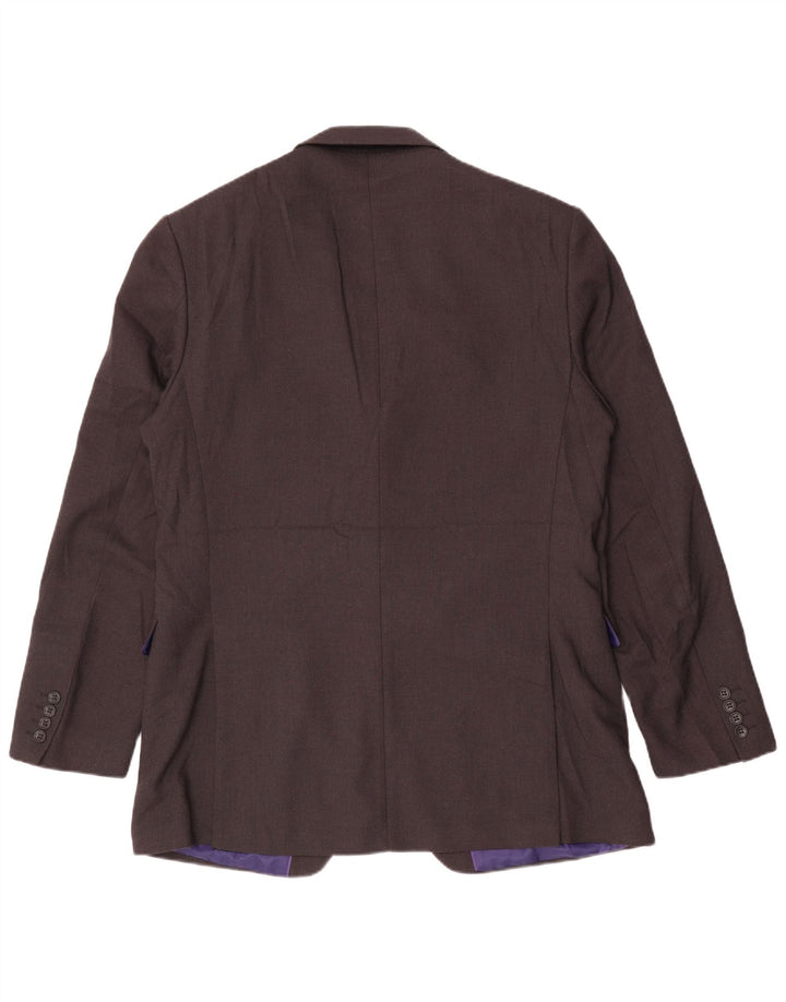 Jaqueta blazer masculina de 2 botões Marks & Spencer Reino Unido 42 poliéster cinza grande