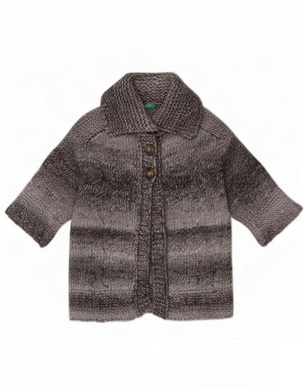 Maglione cardigan a maniche corte da donna Benetton UK 10 Small Grey Striped