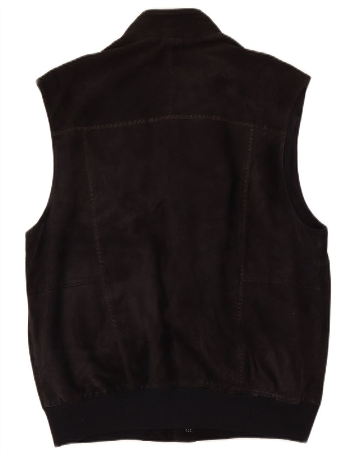 STRIWA Mens Suede Gilet UK 38 Medium Navy Blue Leather