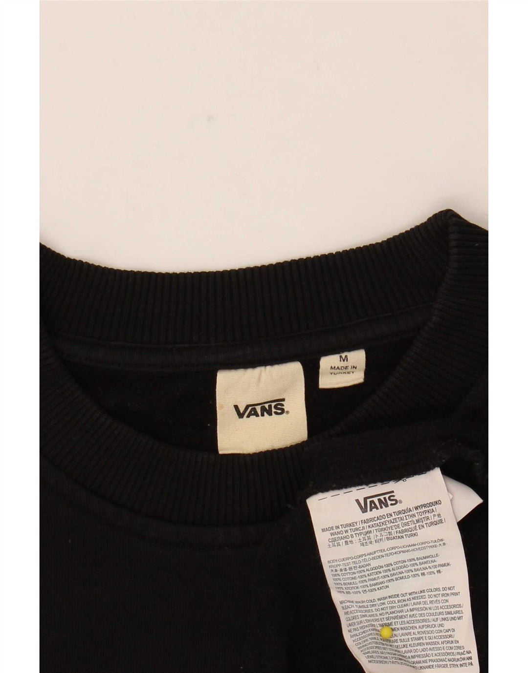 Vans Damen Crop Graphic Sweatshirt Pullover UK 14 Medium Schwarz Geometrisch
