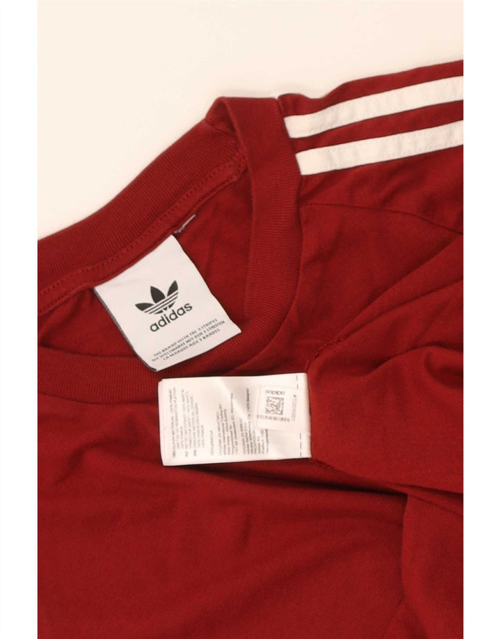 Adidas Mens T-Shirt Top Small Red Cotton