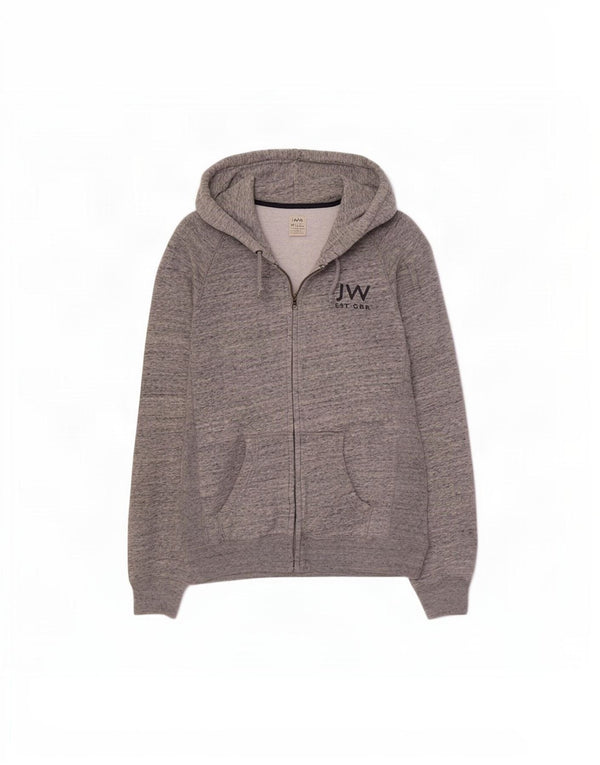 Jack Wills Sudadera con capucha y cremallera para hombre, talla pequeña, algodón moteado gris