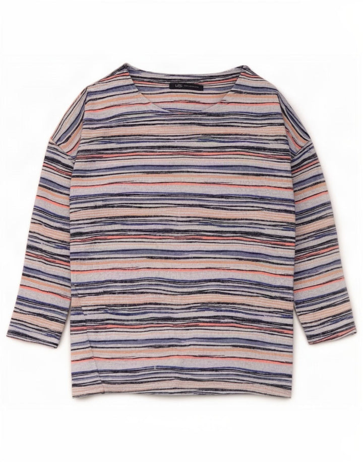 Marks & Spencer Womens Top 3/4 Sleeve UK 8 Small Multicoloured Striped