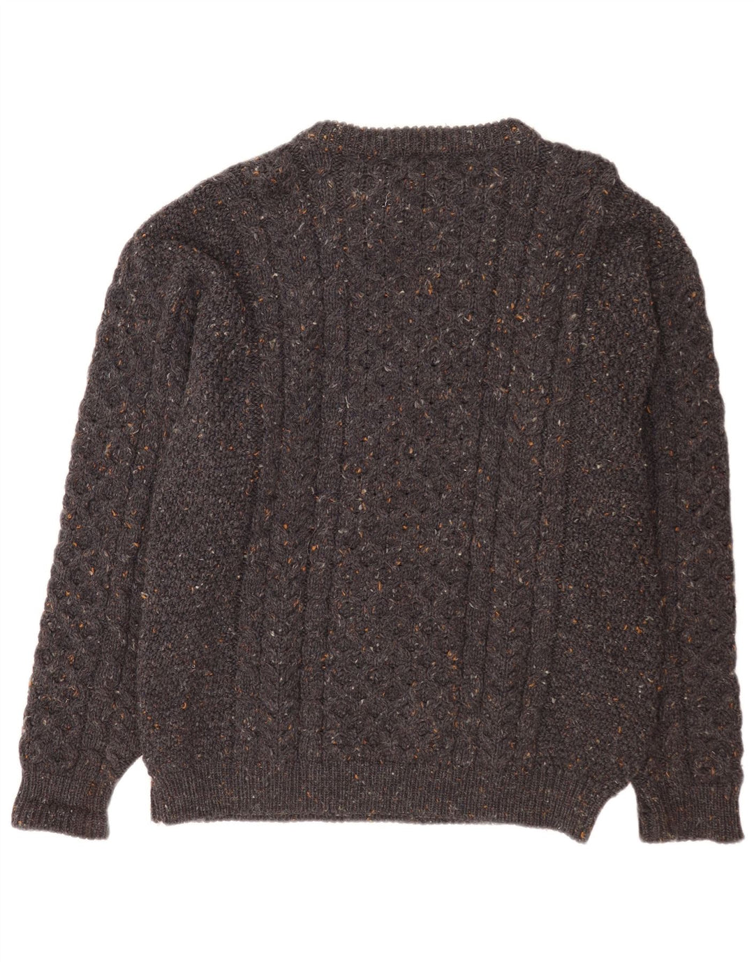 L.L.Bean Mens Boat Neck Jumper Sweater Large Grey Flecked Wool