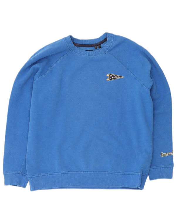 Felpa oversize da donna Superdry Maglione UK 12 Cotone blu medio