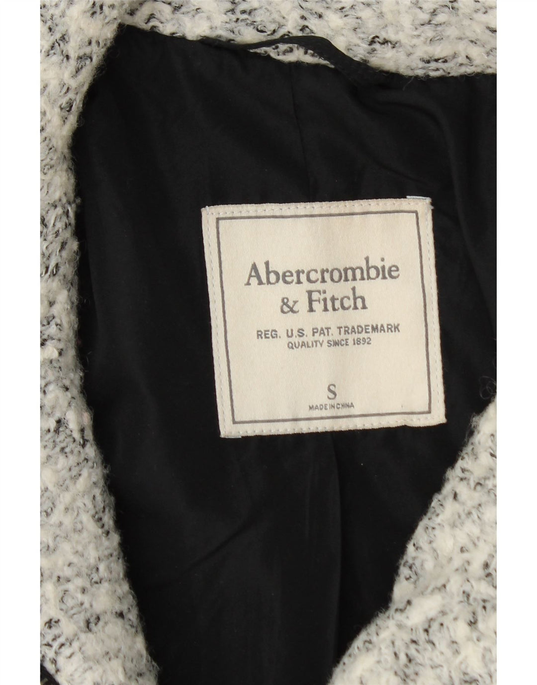 Abercrombie & Fitch Womens Oversized Overcoat UK 10 Small Grey Flecked Wool