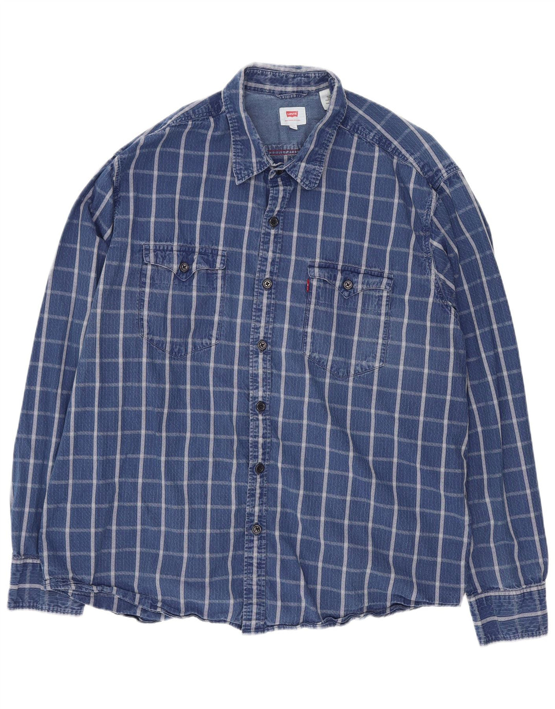 Levi's Mens Shirt XL Blue Check Cotton