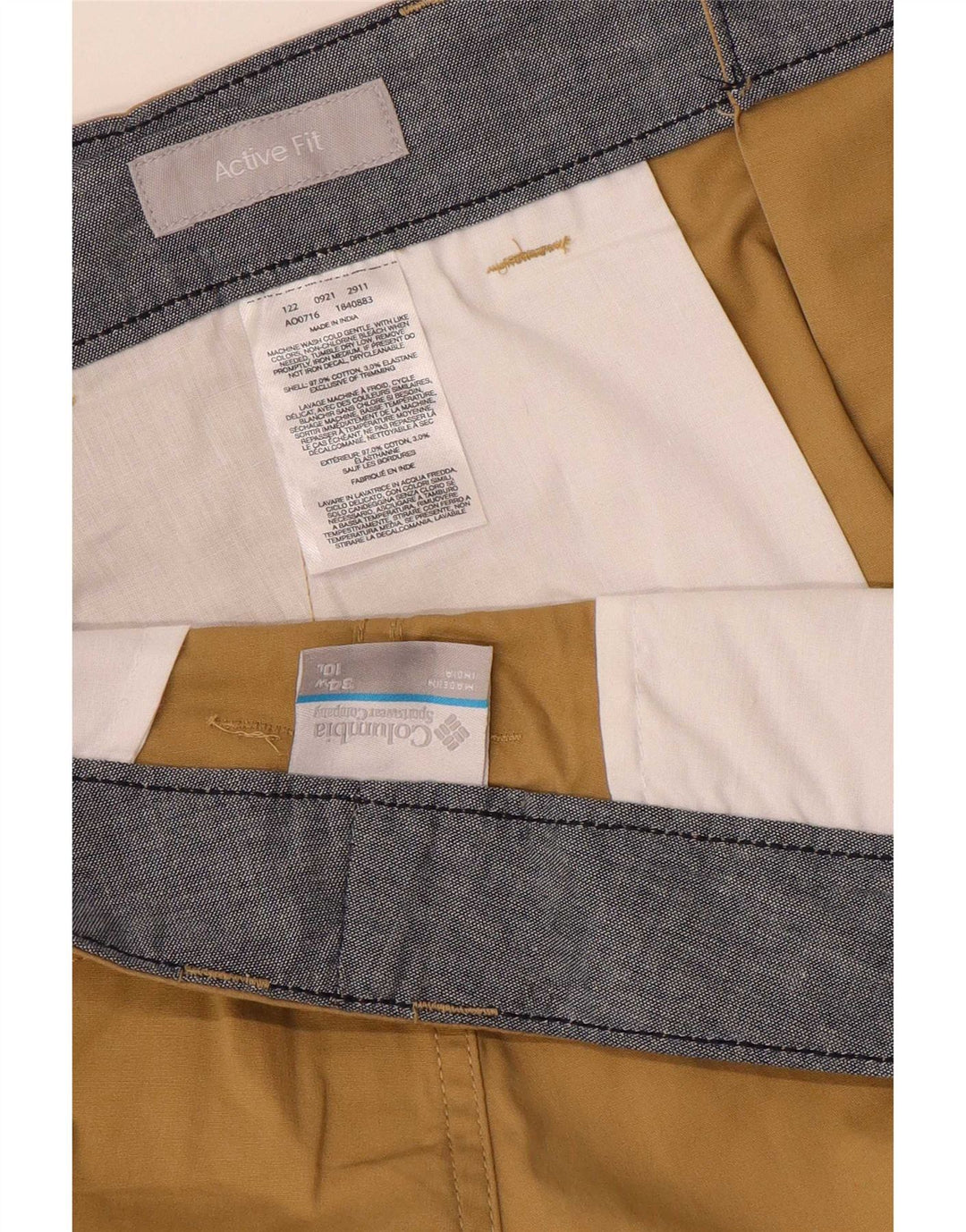 Columbia Mens Active Cargo Shorts W34 Large Brown Cotton