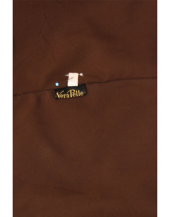 Vintage Womens Leather Coat IT 44 Medium Brown Leather