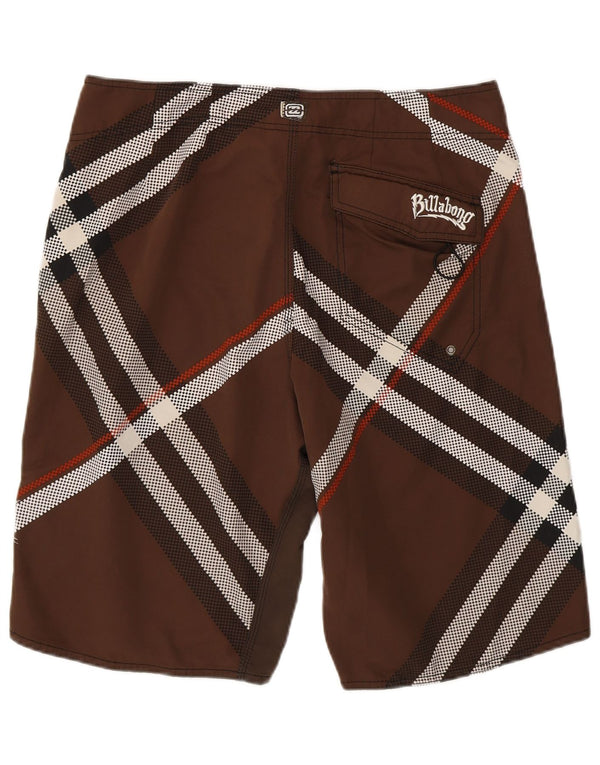 Pantaloncini da bagno grafici da uomo Billabong di grandi dimensioni in poliestere scozzese marrone