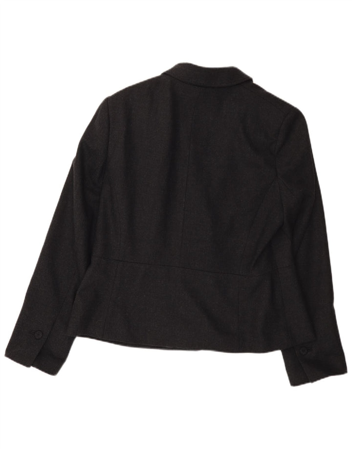 Laura Ashley Womens 1 Button Blazer Jacket UK 18 XL Grey Wool