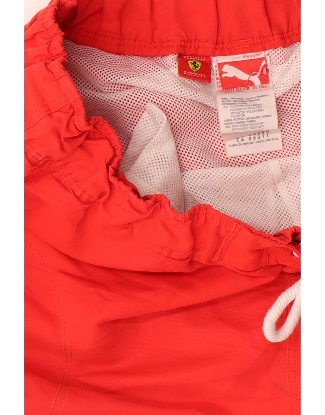 Puma Mens Ferrari Graphic Swimming Shorts Medium Red Polyester
