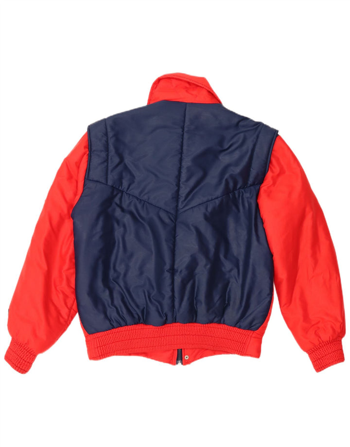Vintage Mens Padded Jacket IT 48 Medium Red Colourblock Polyamide