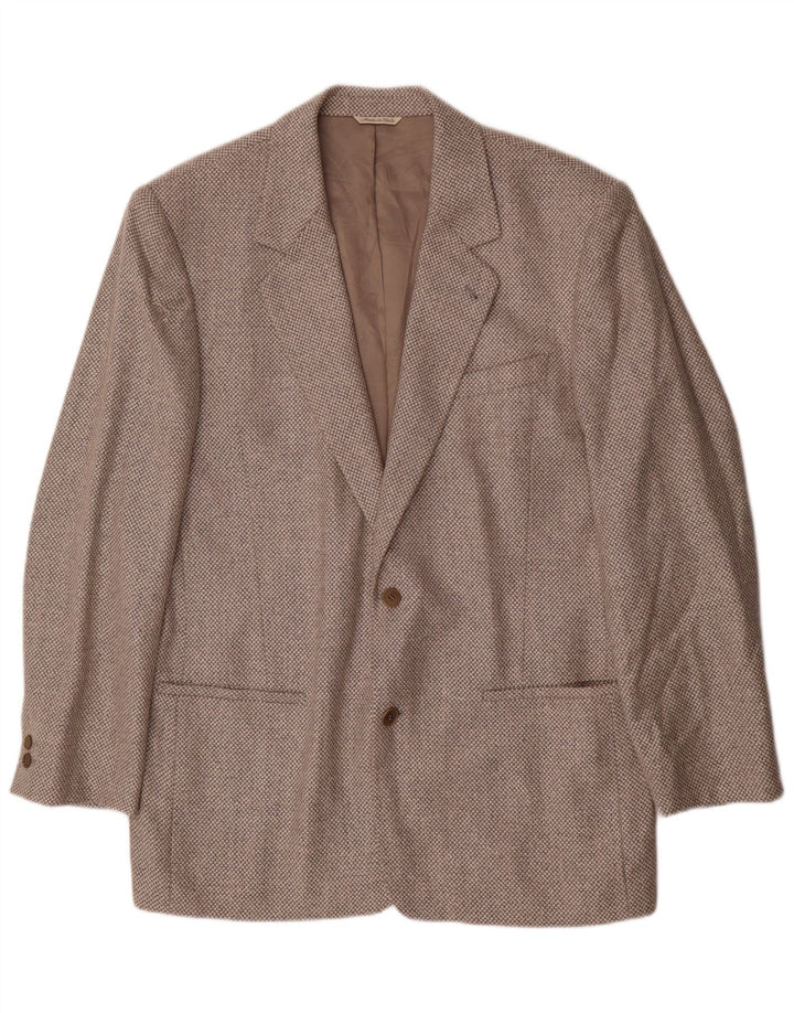 BYBLOS Mens 2 Button Blazer Jacket UK 40 Large Grey Spotted Wool
