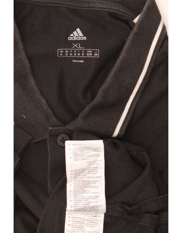 Adidas Mens Polo Shirt XL Black Cotton