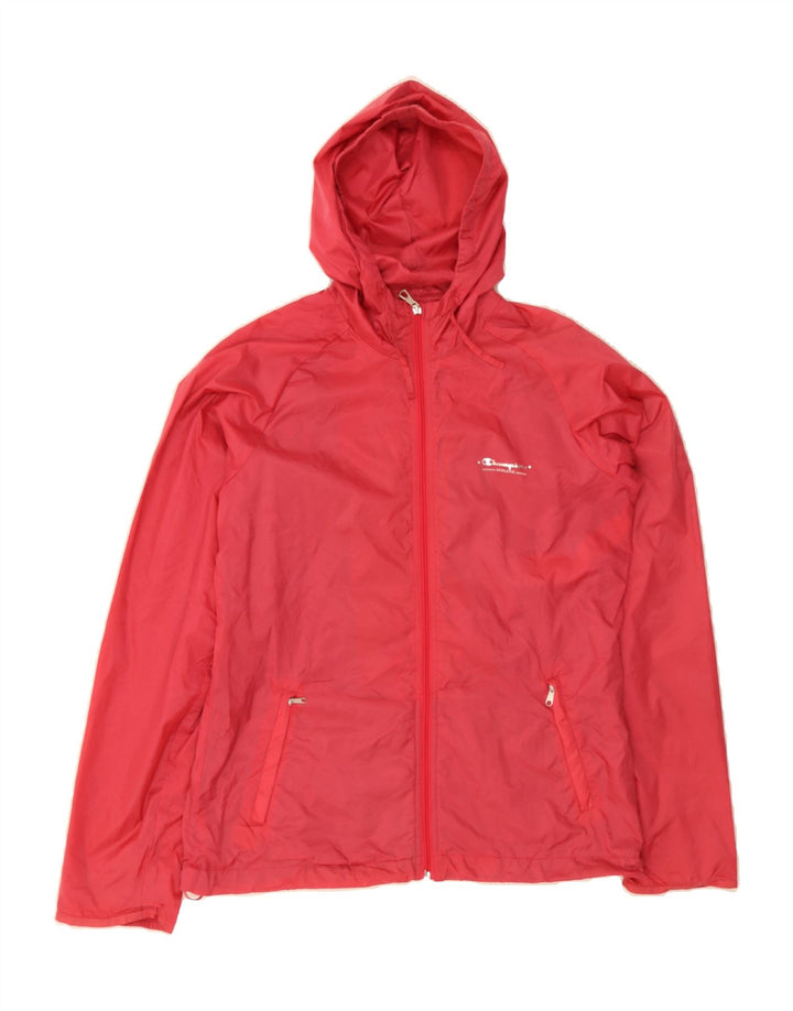 CHAMPION Womens Hooded Rain Jacket UK 16 Large Red Polyamide Vintage Champion and Second-Hand Champion from Messina Hembry 