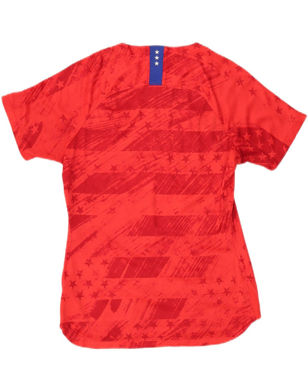 Camiseta Nike Womens USA Graphic Top UK 14 Médio Vermelho Geométrico Poliéster