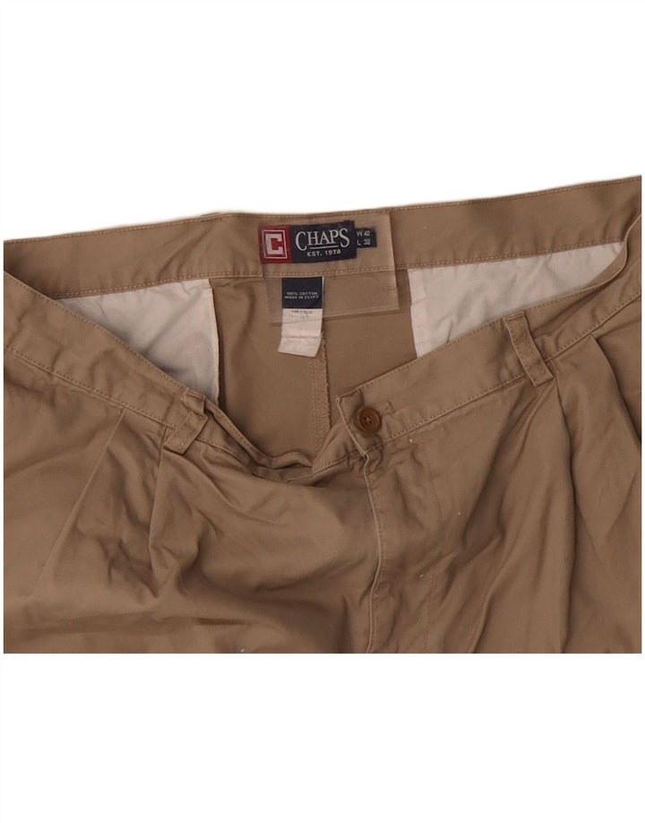 Calça chino reta masculina CHAPS W40 L32 algodão bege clássico