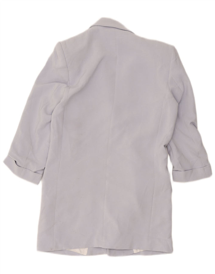 Zara Womens Open Loose Fit Blazer Jacket UK 6 XS Purple Polyester