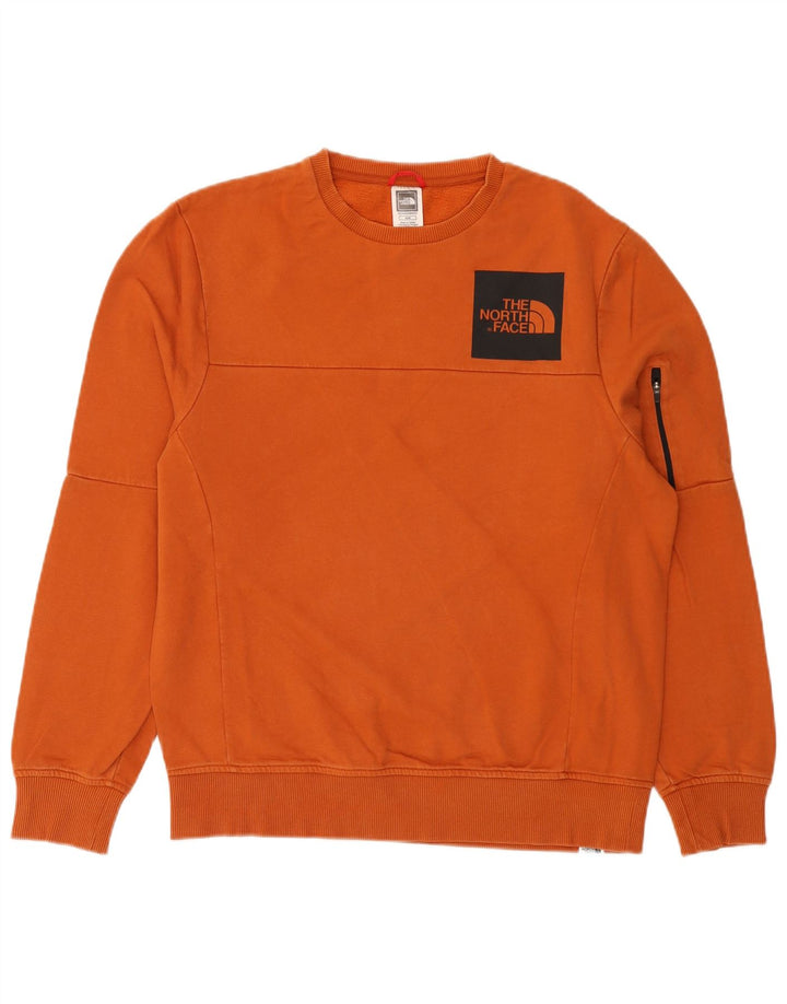 The North Face Mens Sweatshirt Jumper Medium Orange Cotton