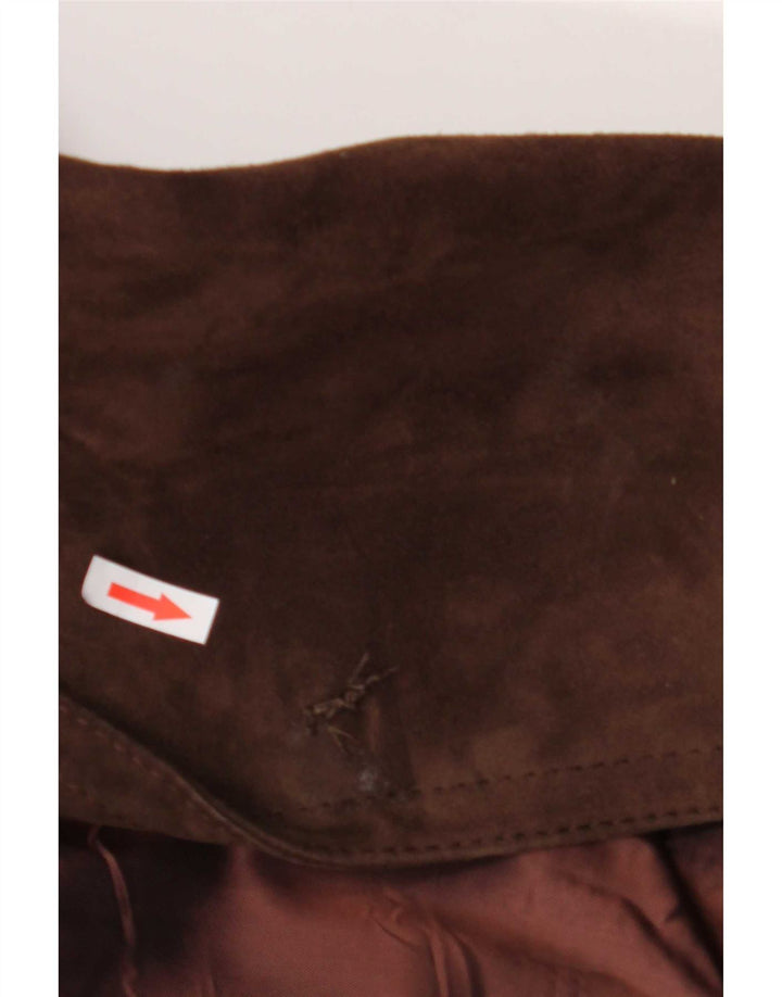 Abrigo de gamuza vintage para mujer UK 42 Marrón medio