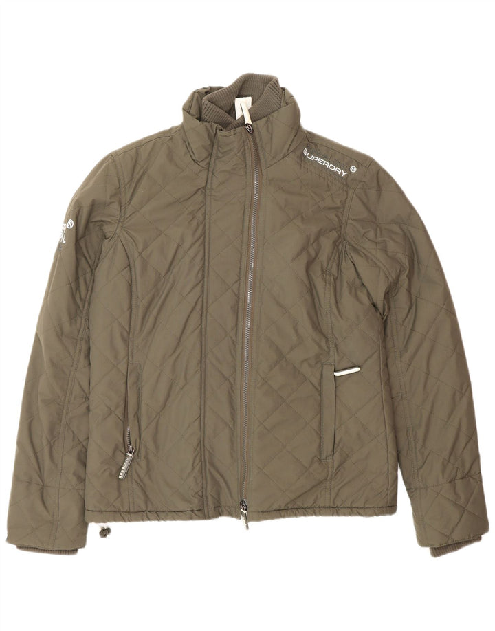 Superdry Damen Windcheater Windjacke UK 14 Medium Khaki Nylon