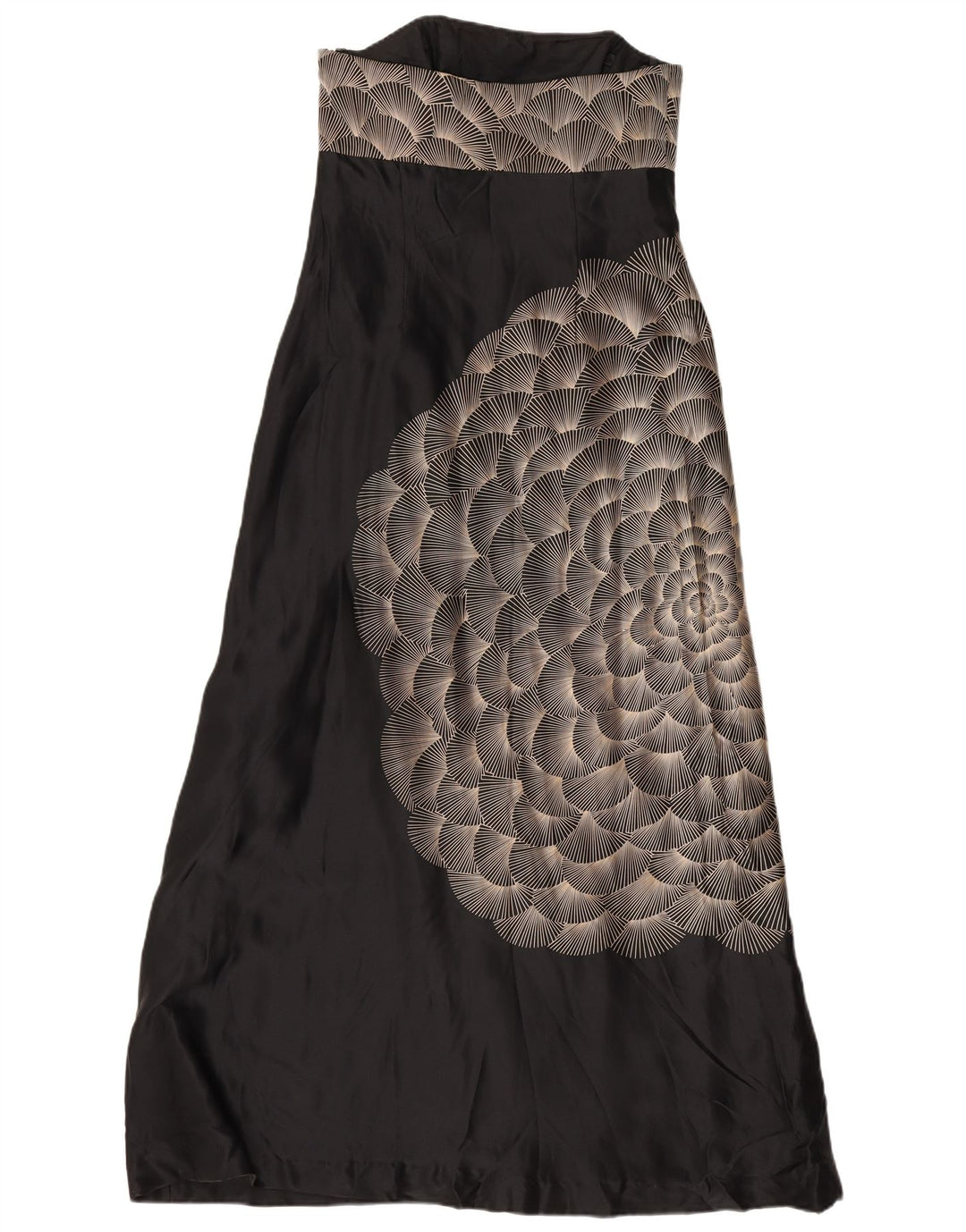 Monsoon kvinders abstrakt mønster Maxi stropløs kjole UK 12 Medium Black
