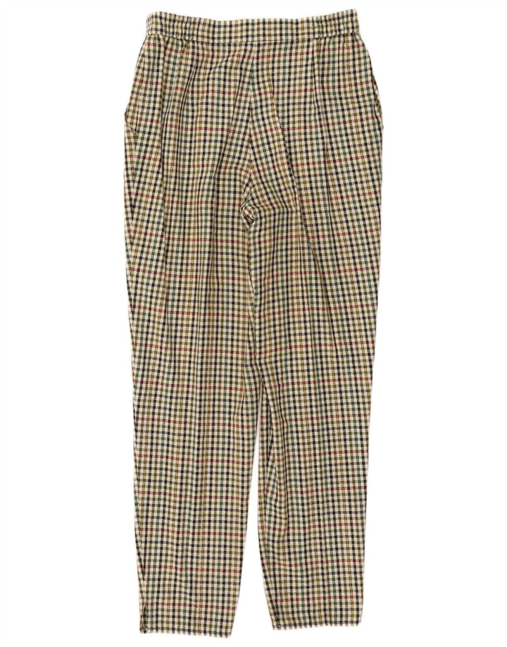 VINTAGE Womens Pegged Chino Trousers W30 L29 Multicoloured Gingham