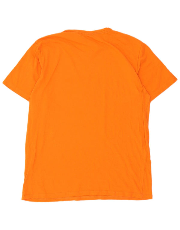 T-shirt grafica da uomo Lotto Top XL in cotone arancione