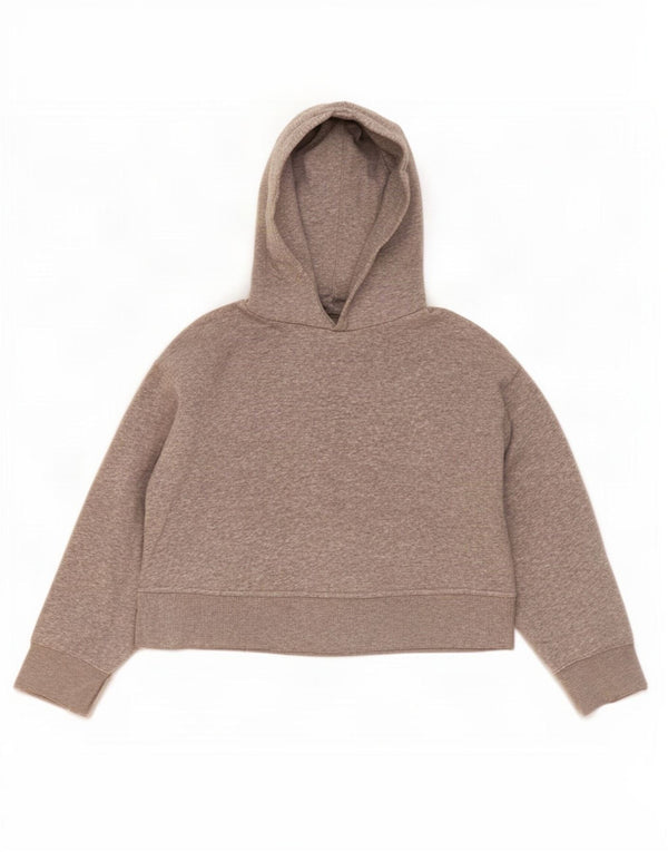 Zara Jersey con capucha de corte relajado para mujer UK 40 Algodón moteado gris medio