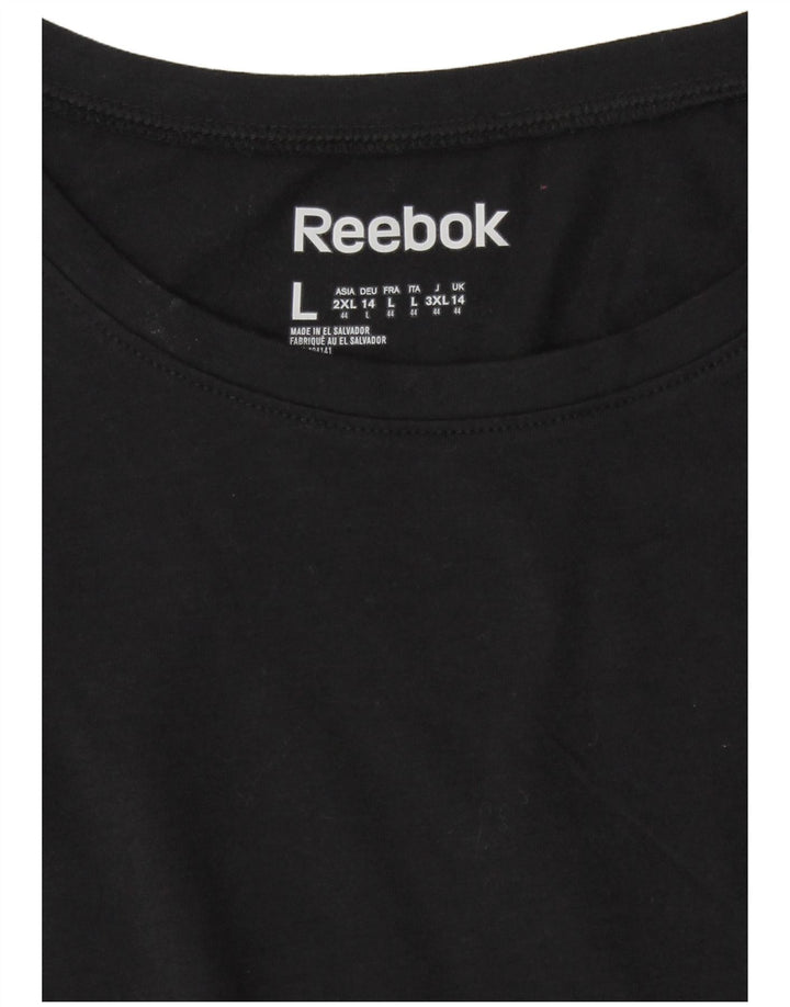 Reebok T-Shirt Femme UK 14 Moyen Noir