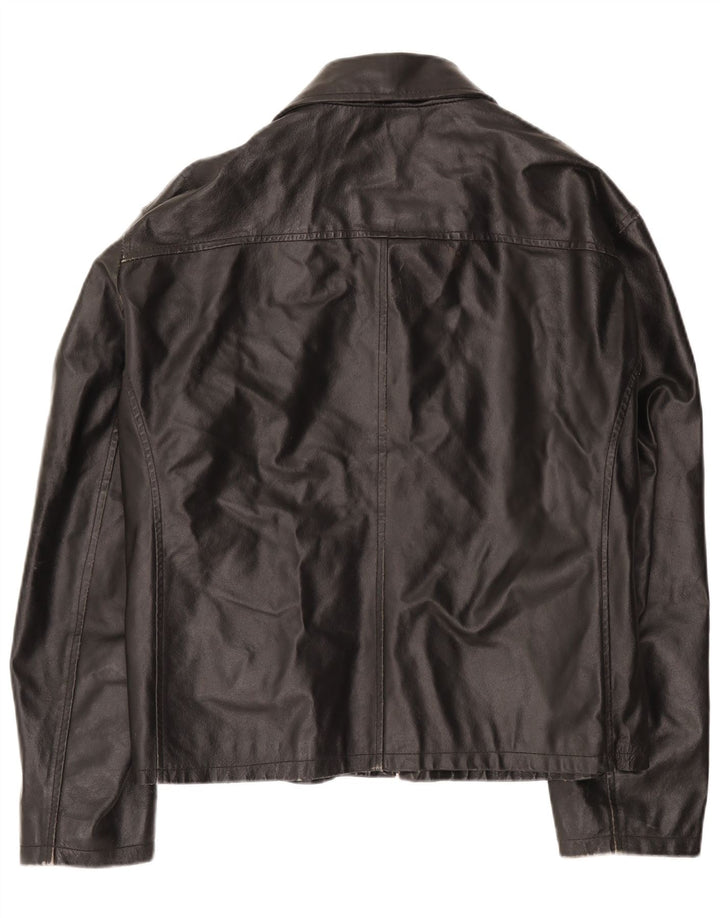 Vintage Mens Leather Jacket UK 42 XL Black Leather