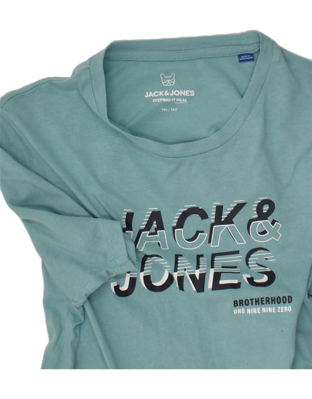JACK & JONES Boys Graphic T-Shirt Top 13-14 Years Blue Cotton | Vintage Jack & Jones | Thrift | Second-Hand Jack & Jones | Used Clothing | Messina Hembry 