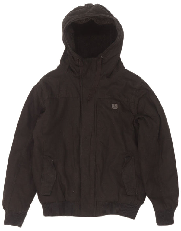 Jaqueta bomber masculina acolchoada com capuz Brandit UK 38 poliéster preto médio