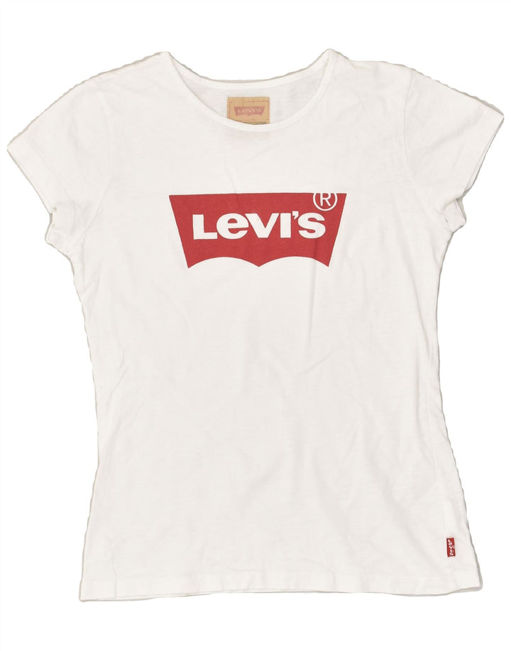 LEVI'S Girls Graphic T-Shirt Top 11-12 Years White Cotton | Vintage Levi's | Thrift | Second-Hand Levi's | Used Clothing | Messina Hembry 