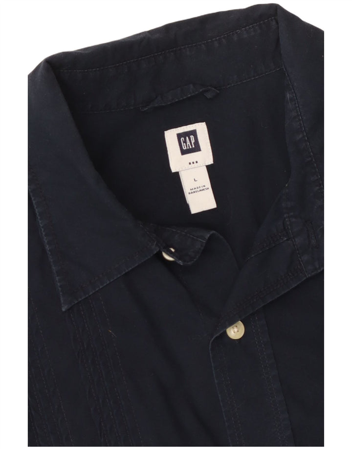 Gap Herren-Kurzarmhemd, groß, marineblau, Baumwolle