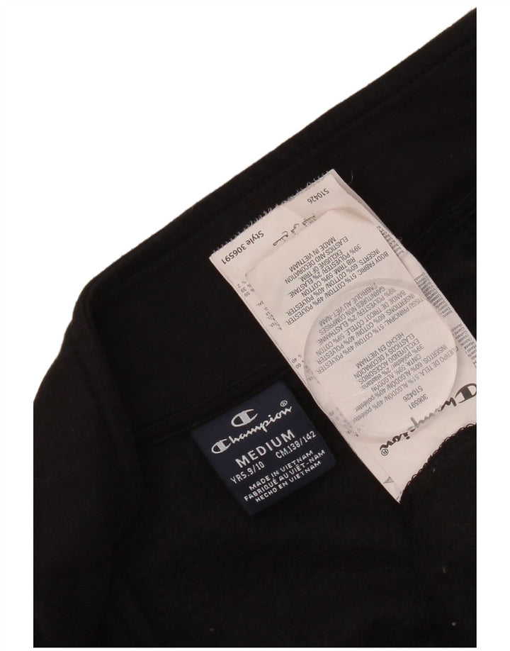 Champion Boys Graphic Tracksuit Top Jacket 9-10 Years Black Cotton