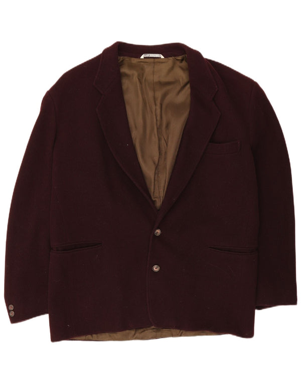 Wampum Mens 2 Button Blazer Jacket UK 42 XL Burgundy Wool